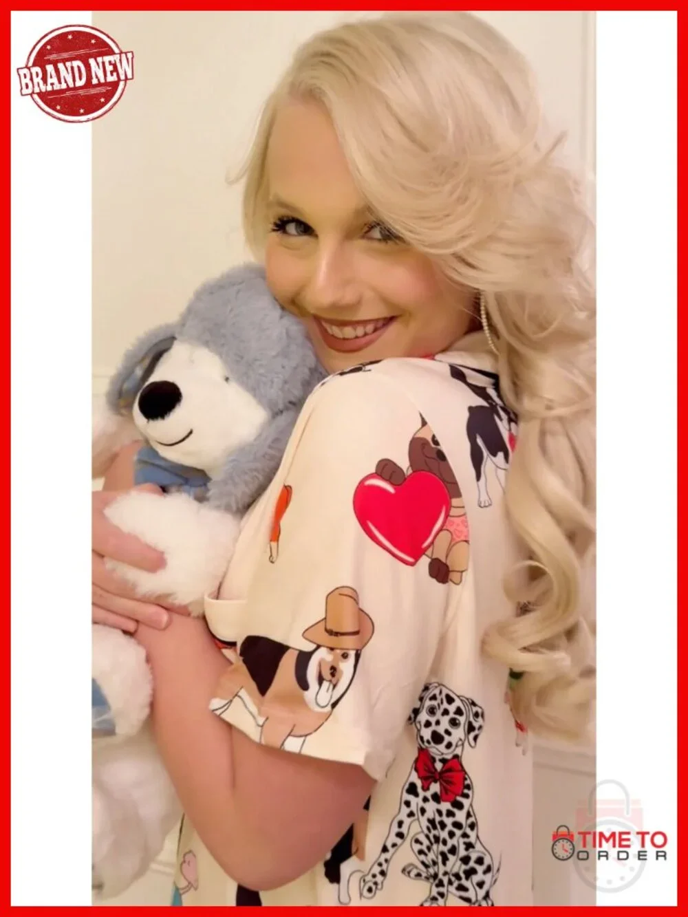 2-Piece Short Sleeve Pajama Set with Button Down Top & Shorts